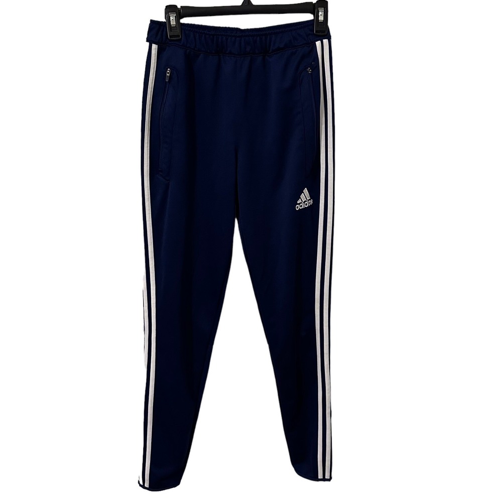 Adidas Women's Tiro Athletic Training Pants - Size Small Blue W/White Stripes